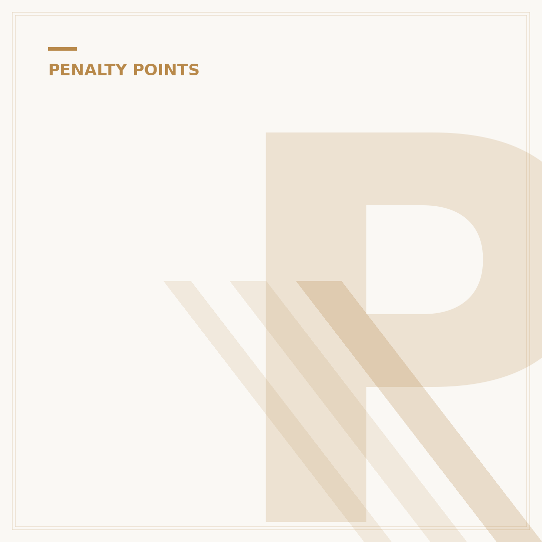 Points on a Driving Licence