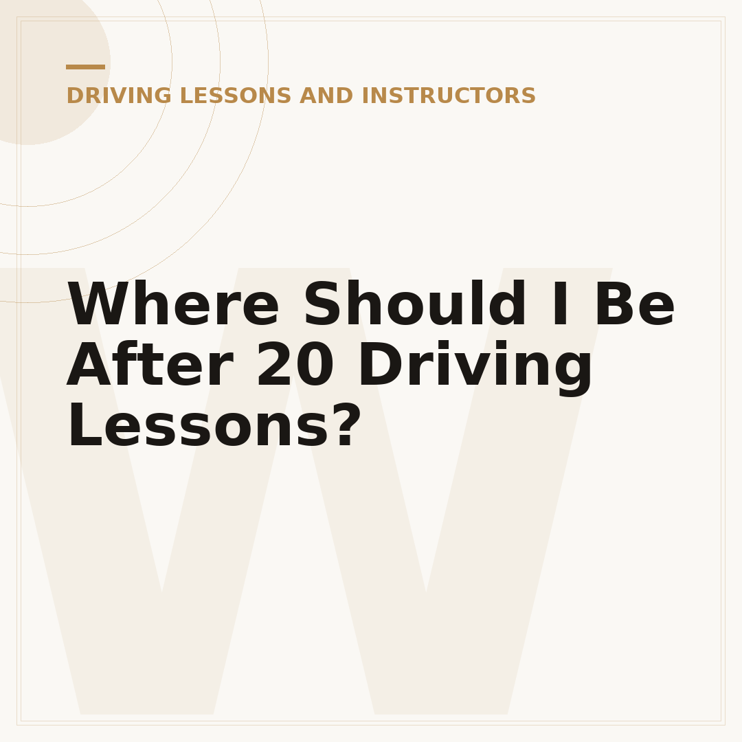 Where Should I Be After 20 Driving Lessons?