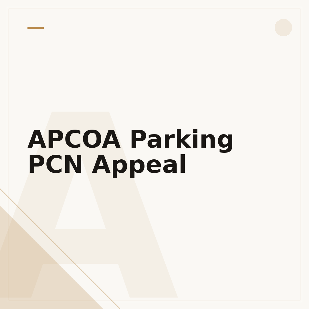 APCOA Parking PCN Appeal