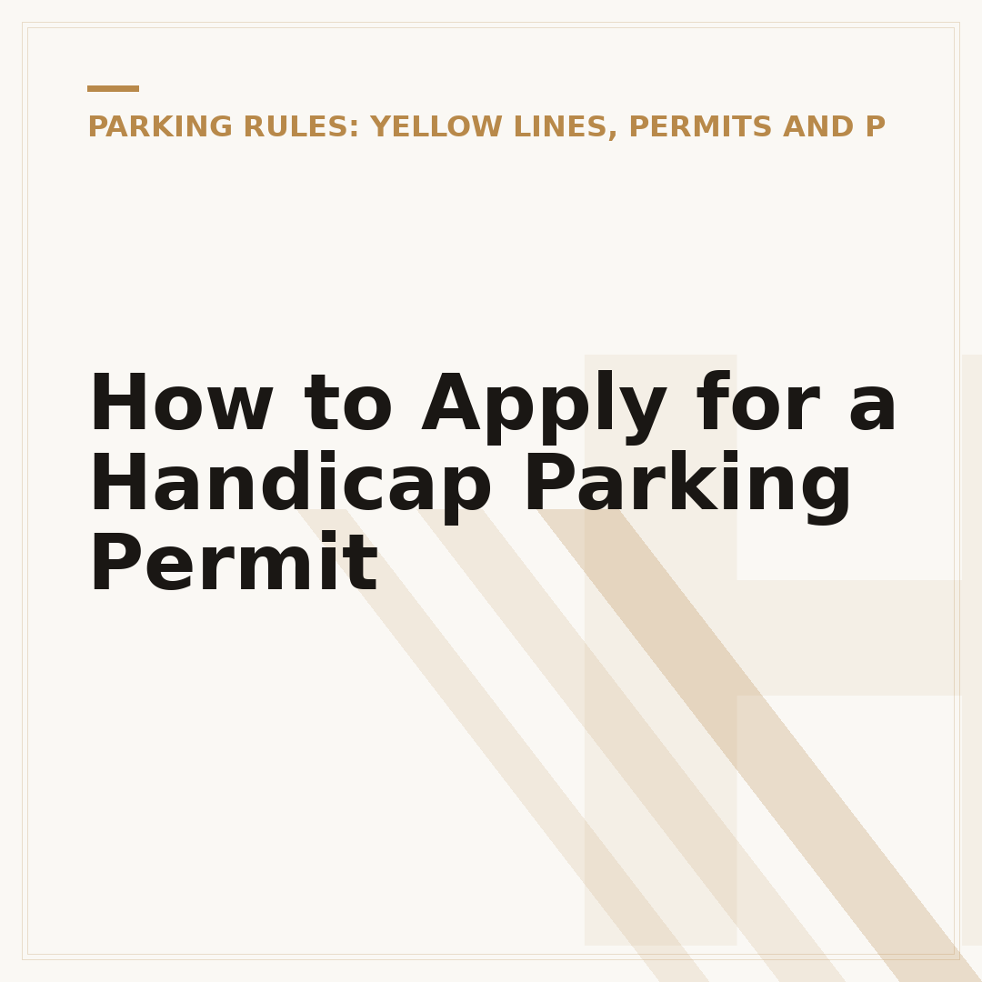 How to Apply for a Handicap Parking Permit