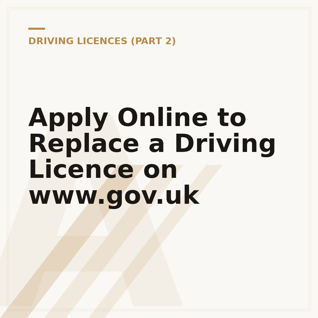 Apply Online to Replace a Driving Licence on www.gov.uk