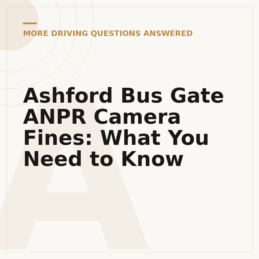 Ashford Bus Gate ANPR Camera Fines: What You Need to Know