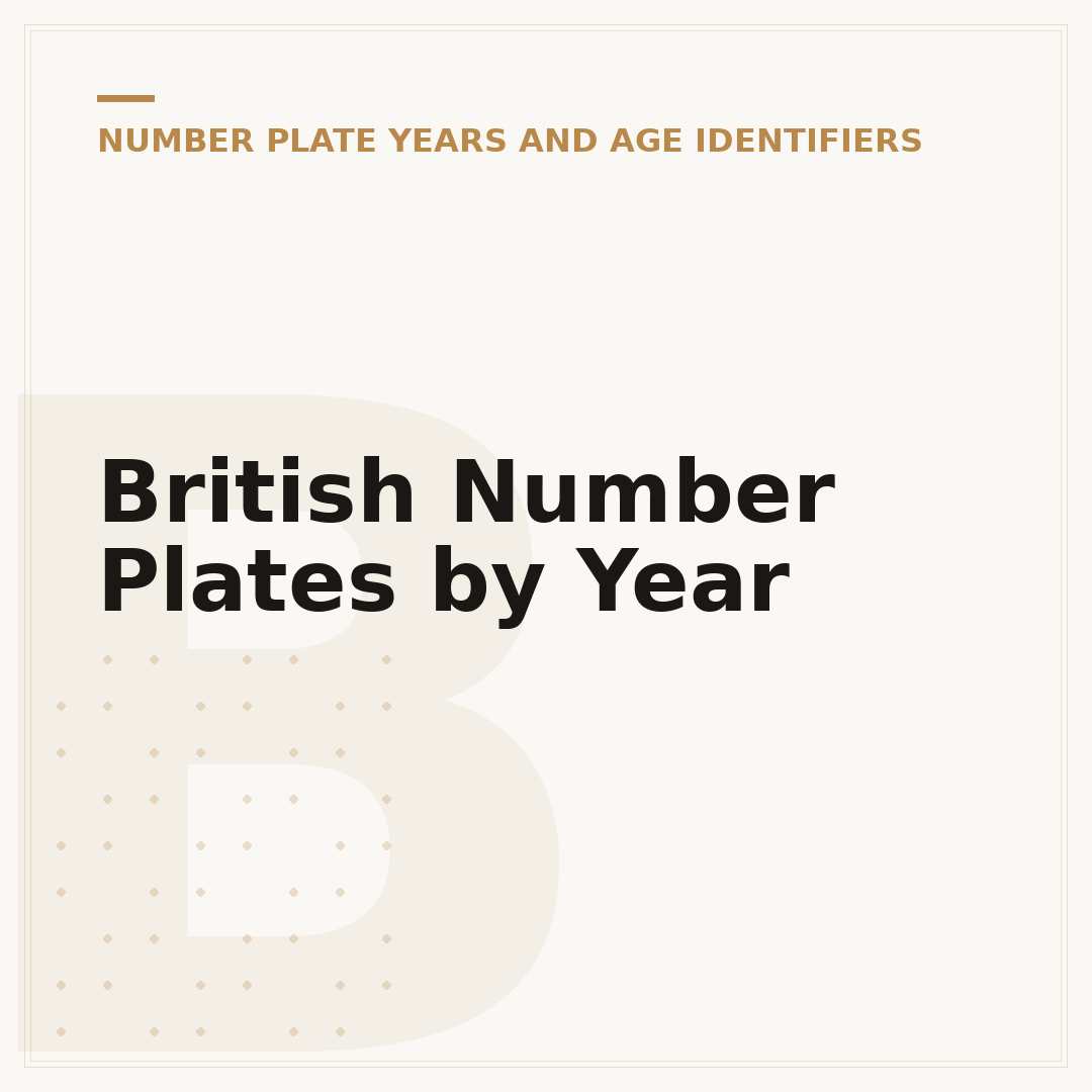 British Number Plates by Year