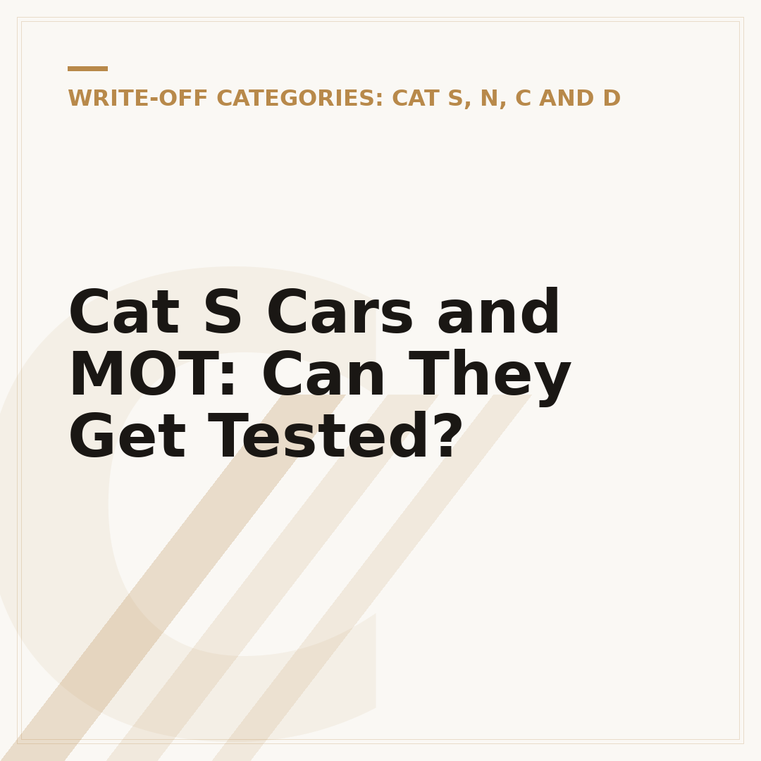 Cat S Cars and MOT: Can They Get Tested?