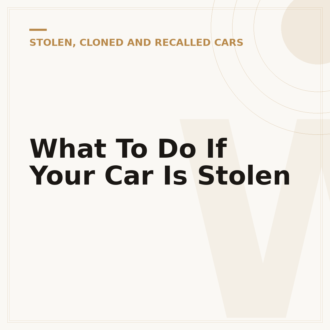 What To Do If Your Car Is Stolen