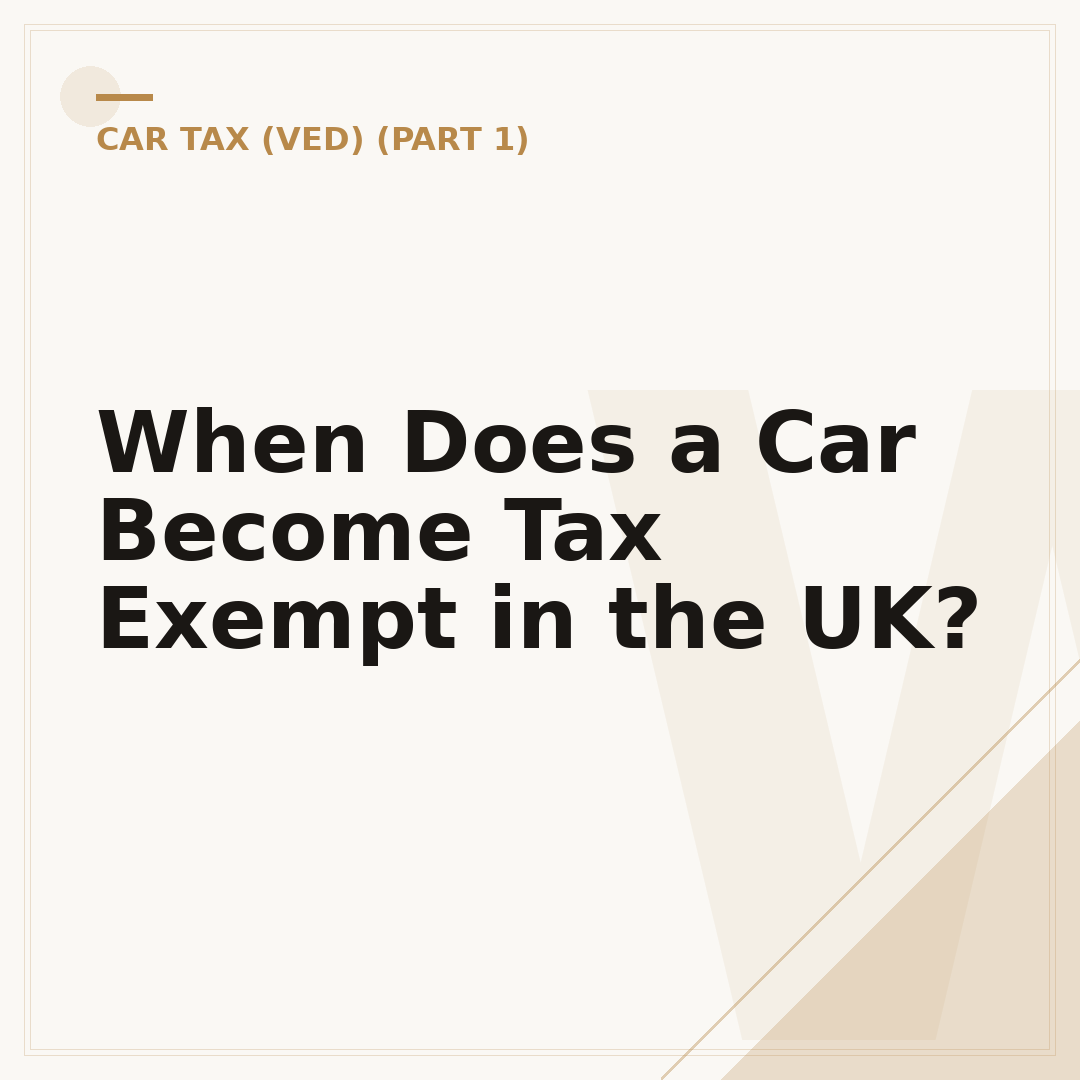 When Does a Car Become Tax Exempt in the UK?