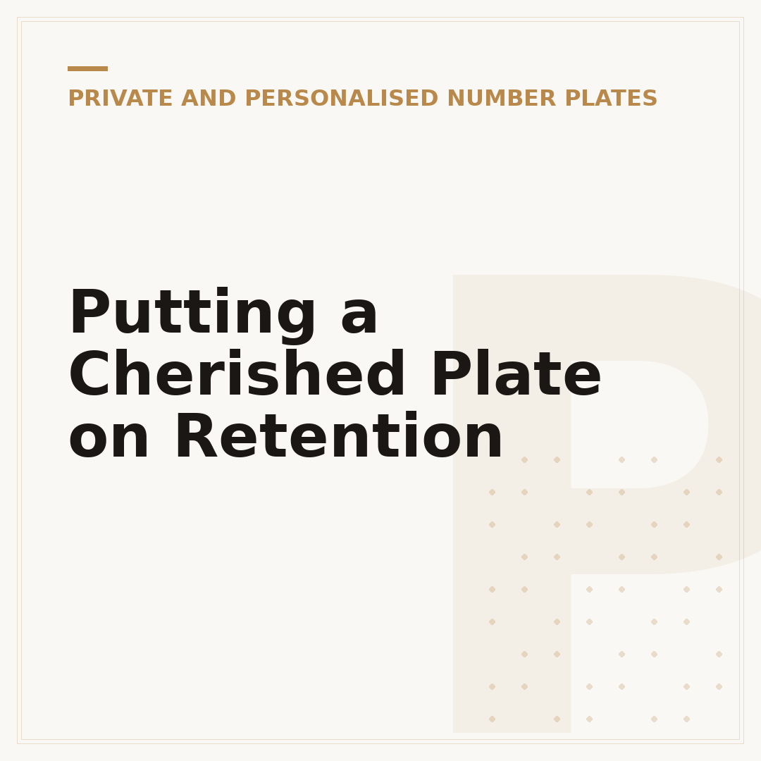 Putting a Cherished Plate on Retention