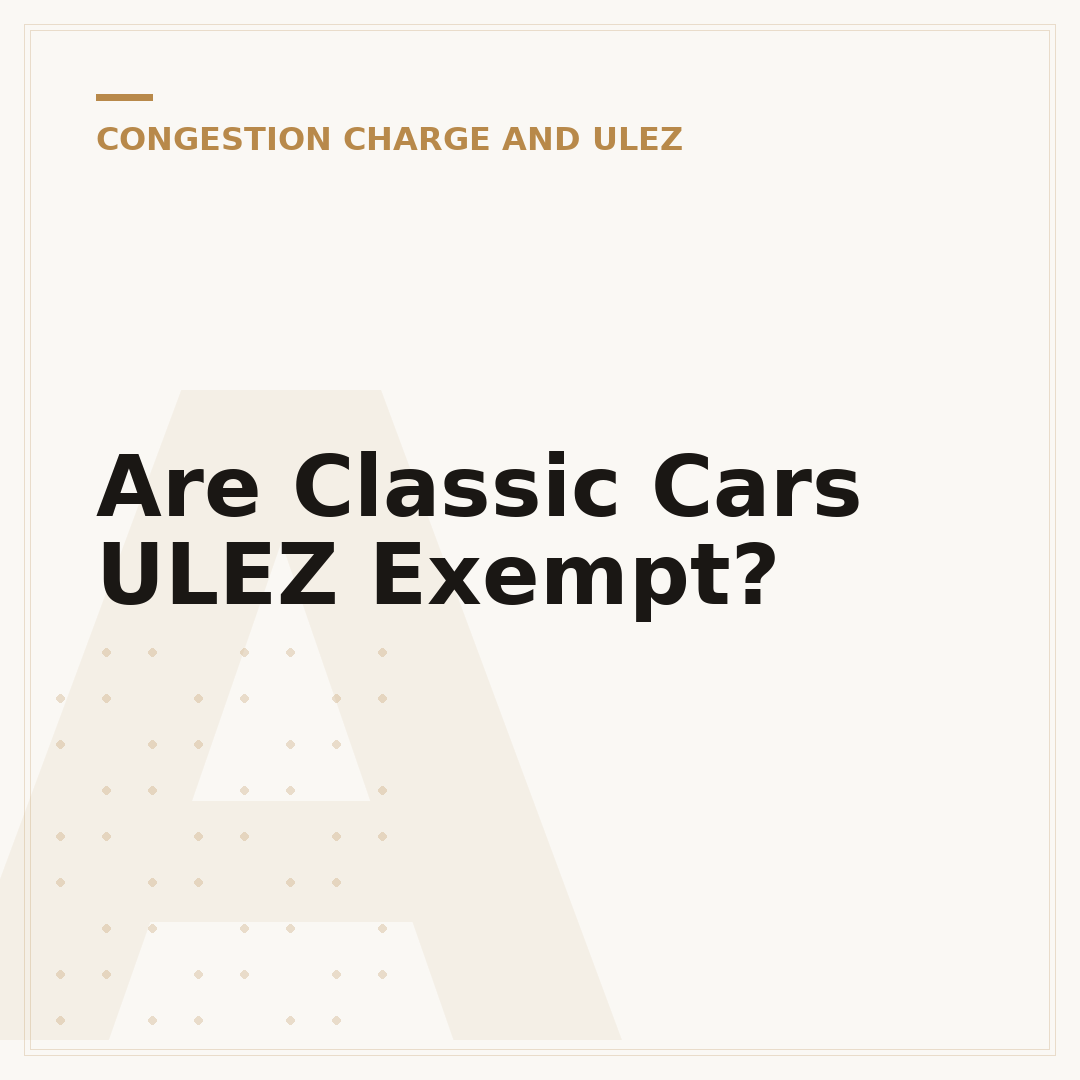 Are Classic Cars ULEZ Exempt?