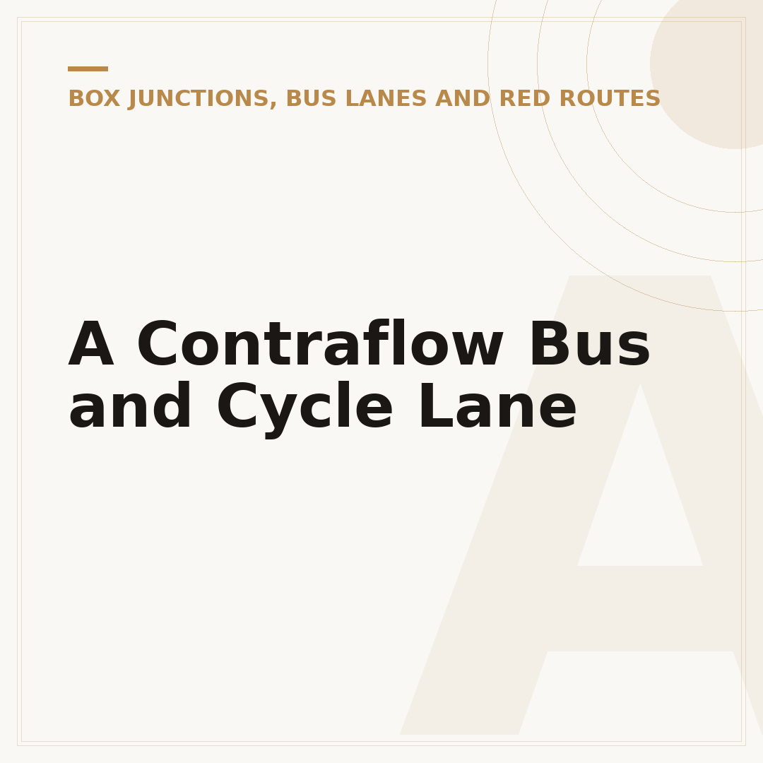 A Contraflow Bus and Cycle Lane