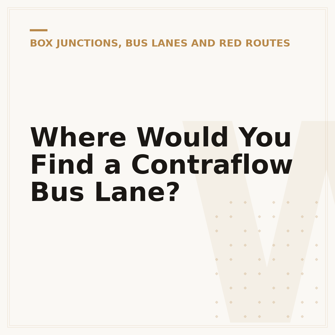 Where Would You Find a Contraflow Bus Lane?