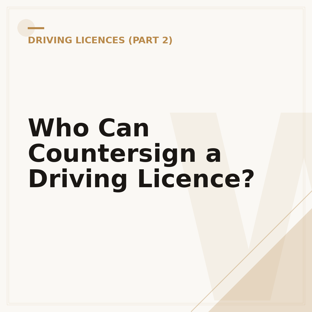 Who Can Countersign a Driving Licence?