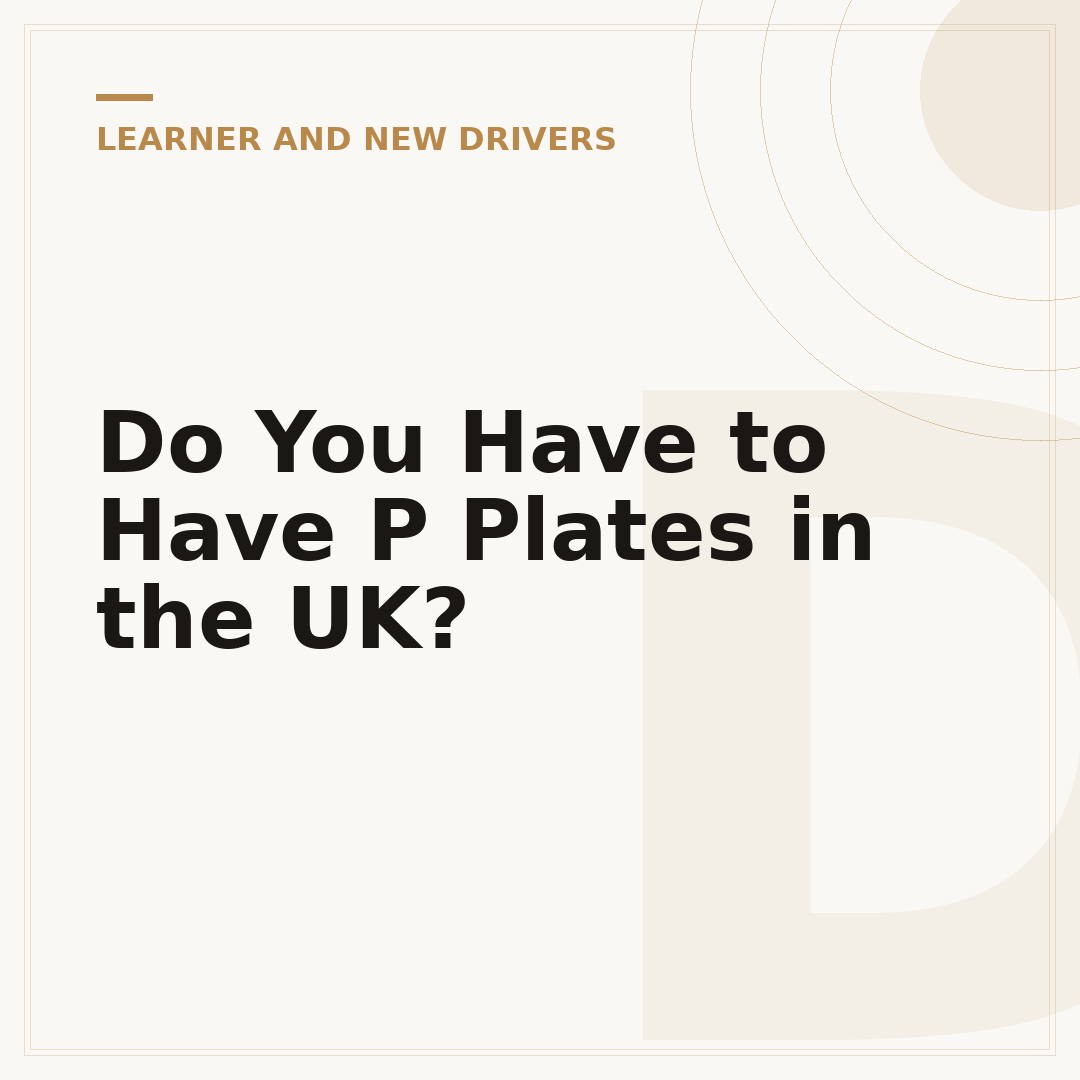 Do You Have to Have P Plates in the UK?