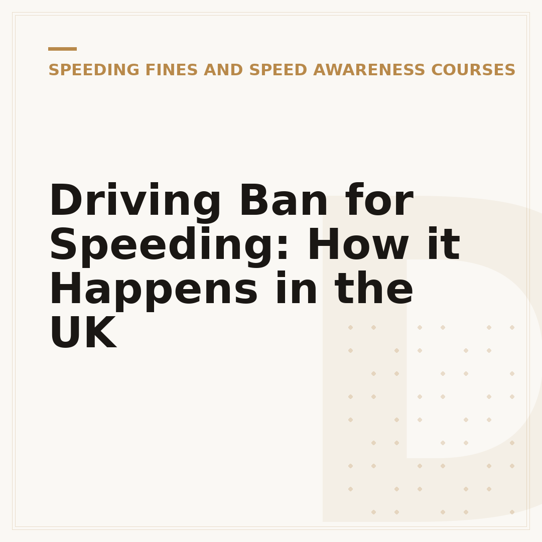 Driving Ban for Speeding: How it Happens in the UK