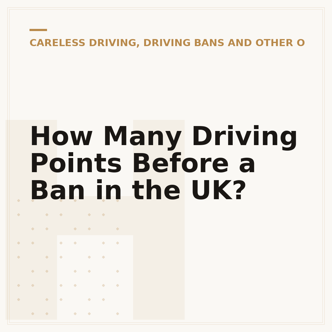 How Many Driving Points Before a Ban in the UK?