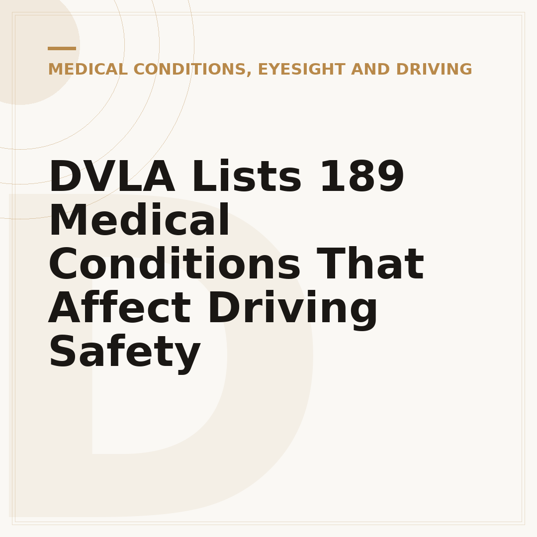 DVLA Lists 189 Medical Conditions That Affect Driving Safety