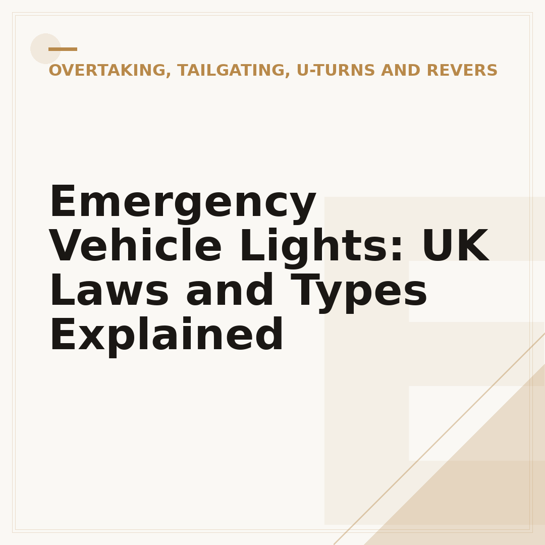 Emergency Vehicle Lights: UK Laws and Types Explained
