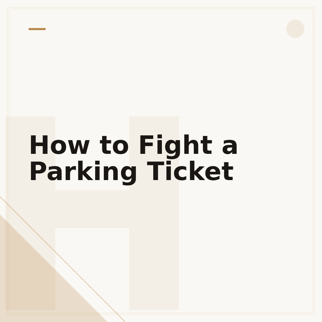 How to Fight a Parking Ticket
