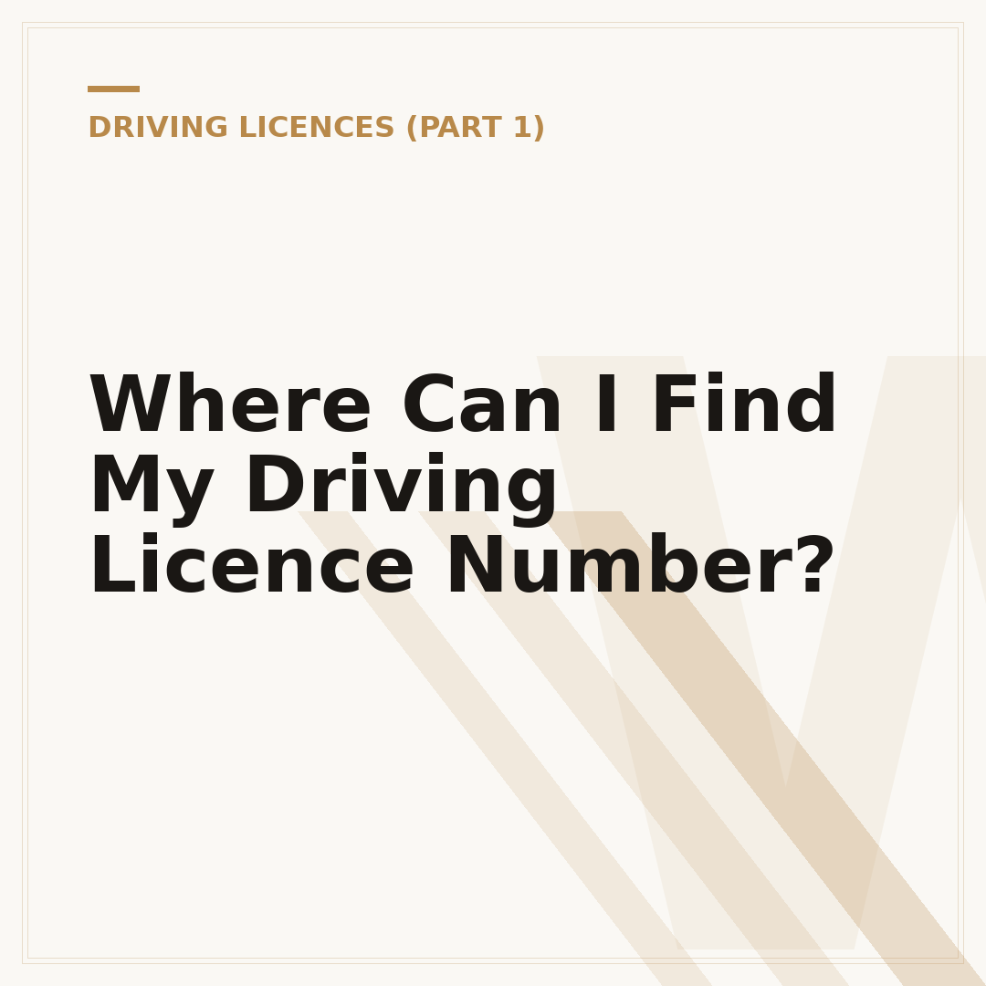 Where Can I Find My Driving Licence Number?