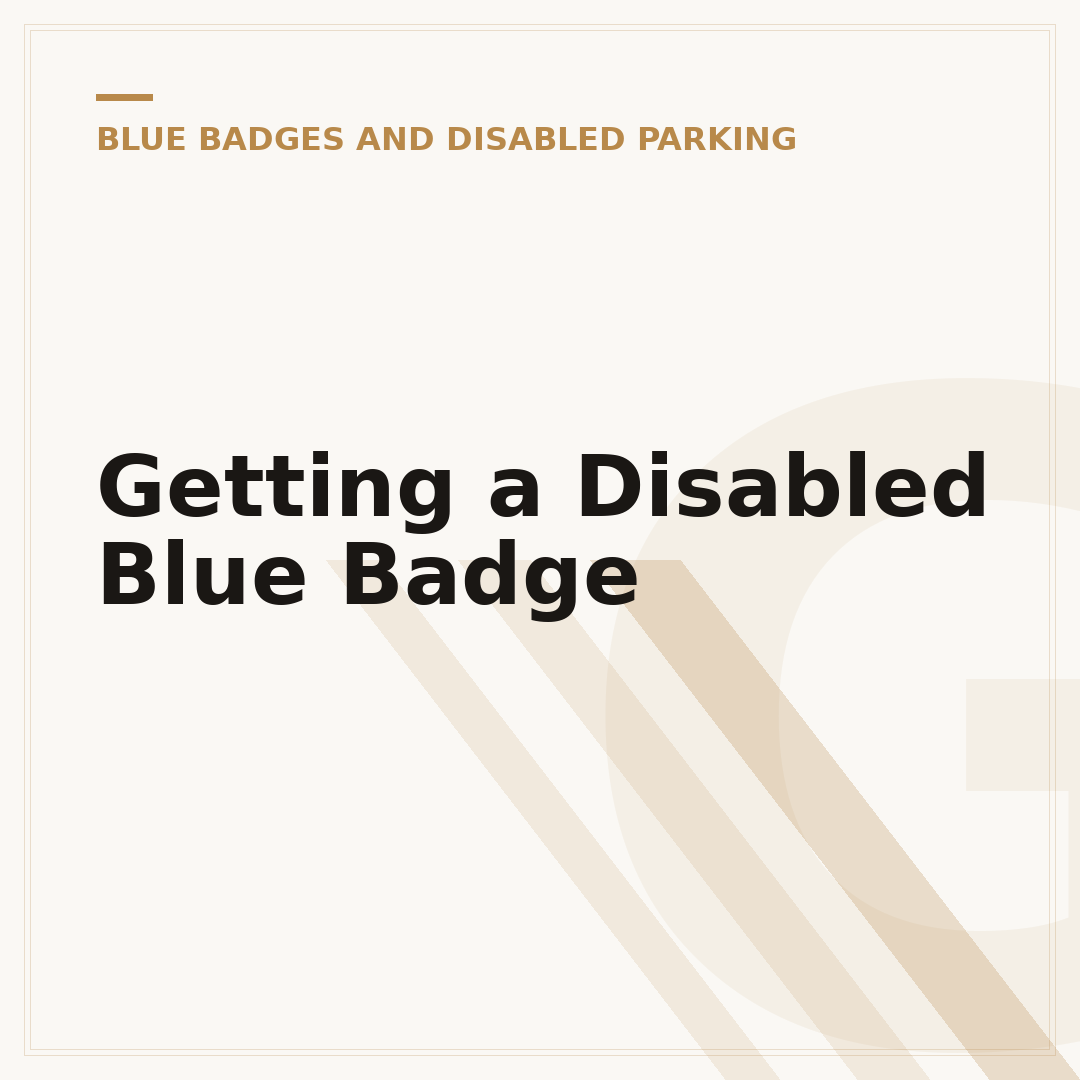 Getting a Disabled Blue Badge