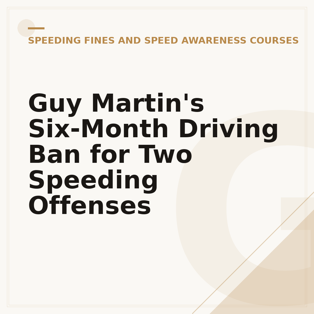 Guy Martin's Six-Month Driving Ban for Two Speeding Offenses