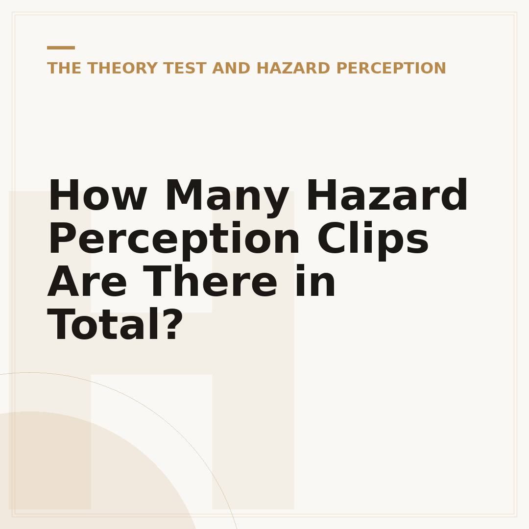 How Many Hazard Perception Clips Are There in Total?