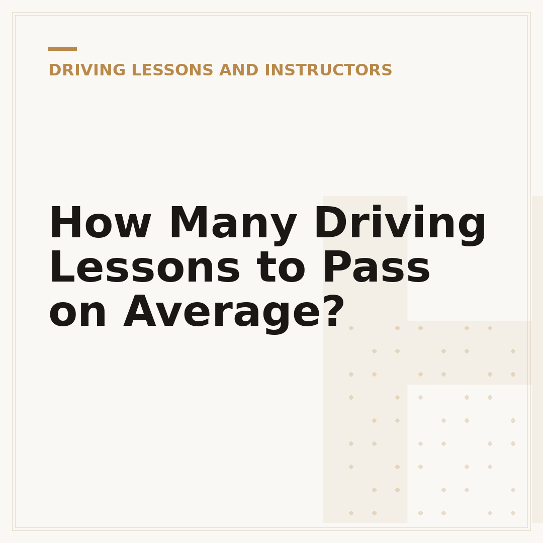 How Many Driving Lessons to Pass on Average?