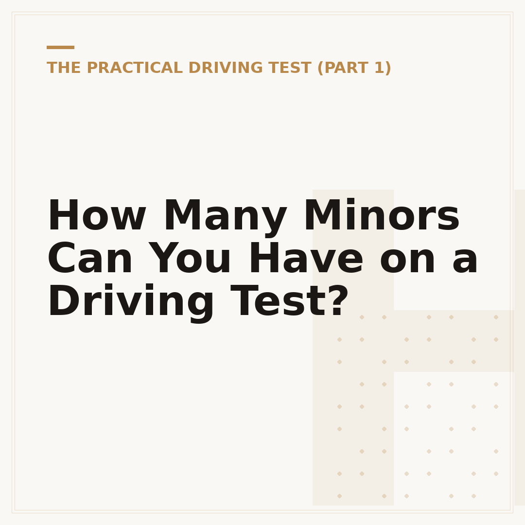 How Many Minors Can You Have on a Driving Test?