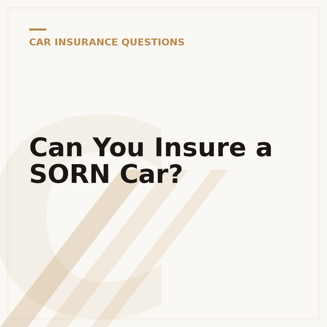 Can You Insure a SORN Car?