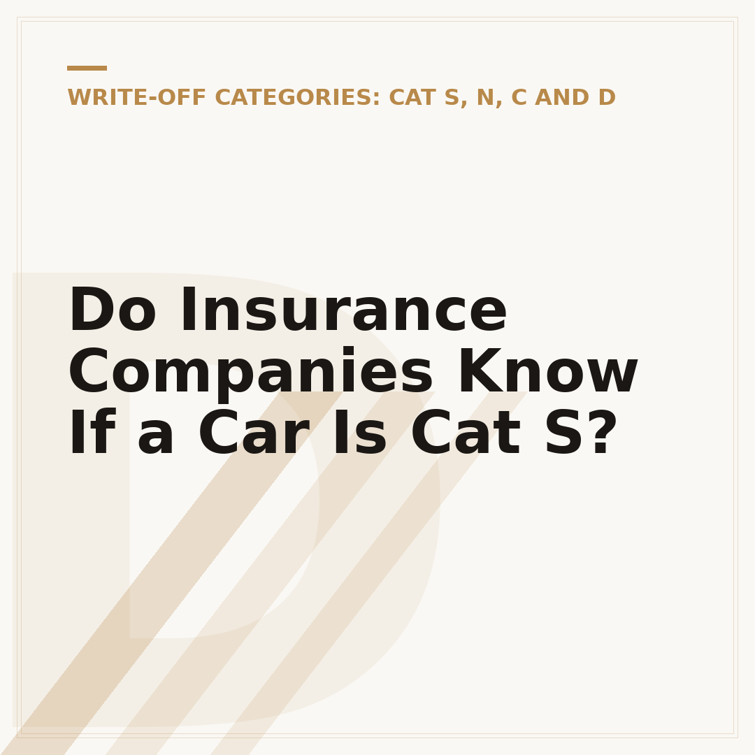 Do Insurance Companies Know If a Car Is Cat S?