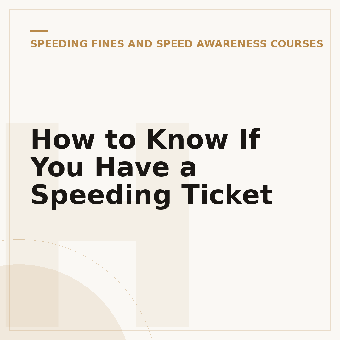 How to Know If You Have a Speeding Ticket