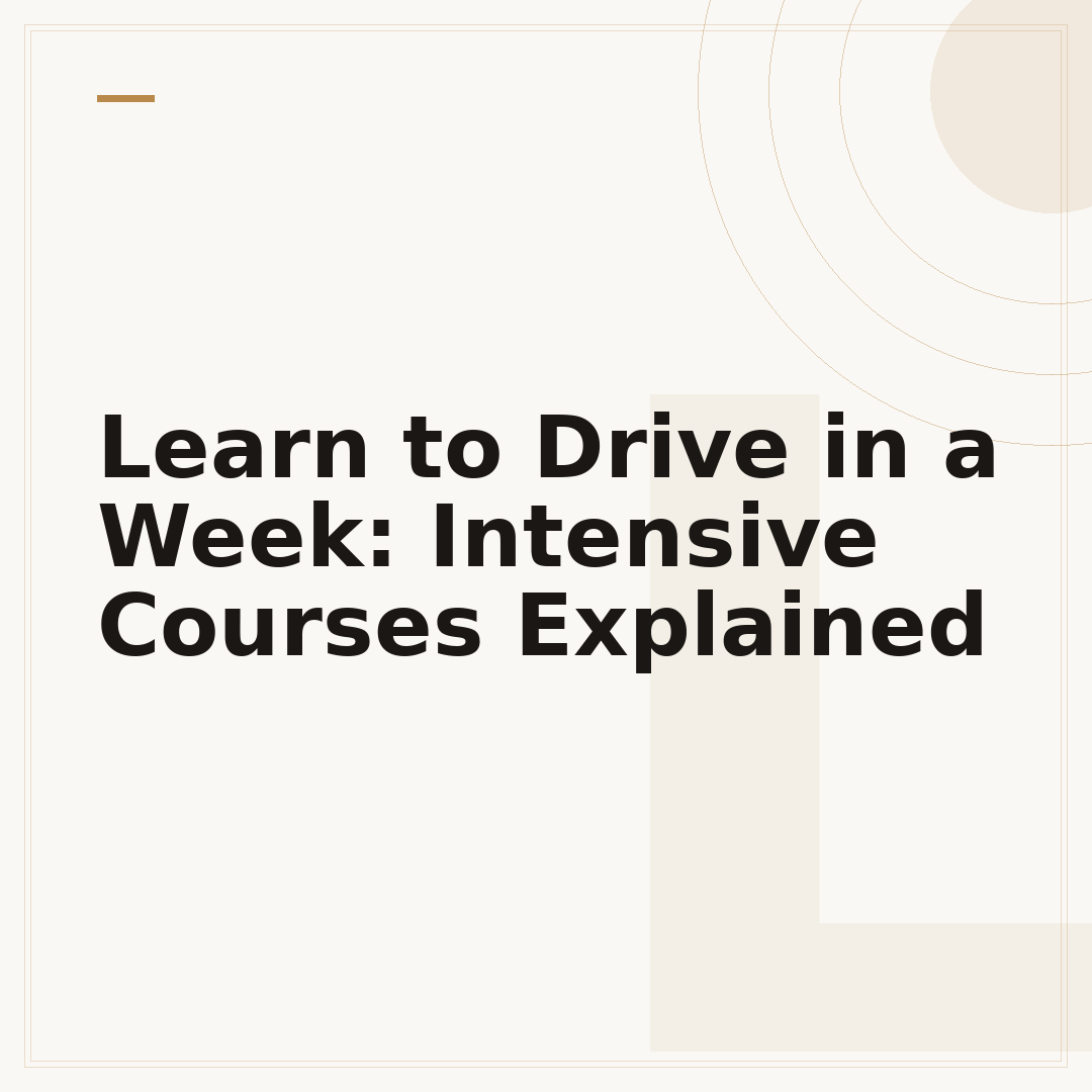 Learn to Drive in a Week: Intensive Courses Explained