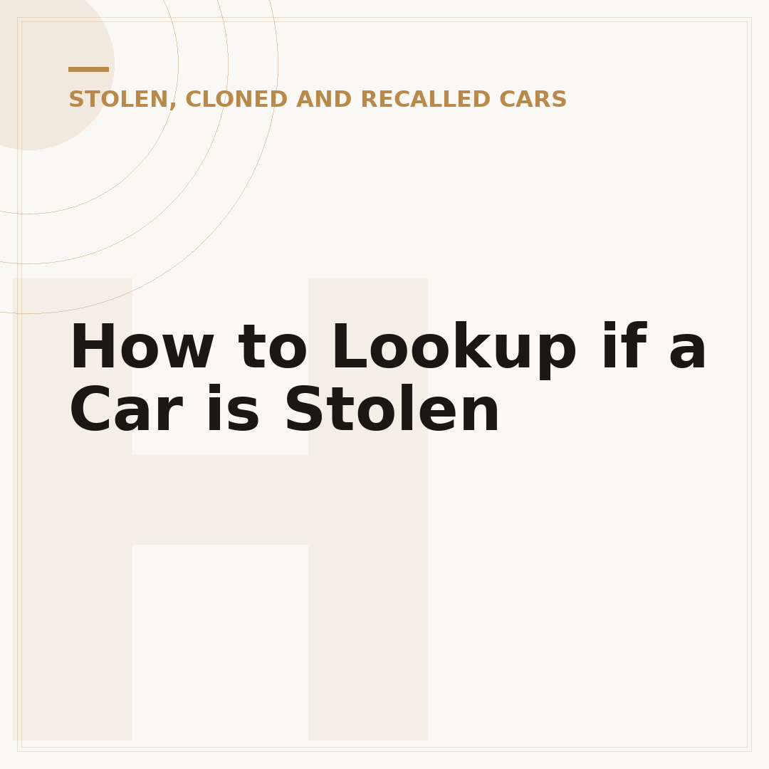 How to Lookup if a Car is Stolen