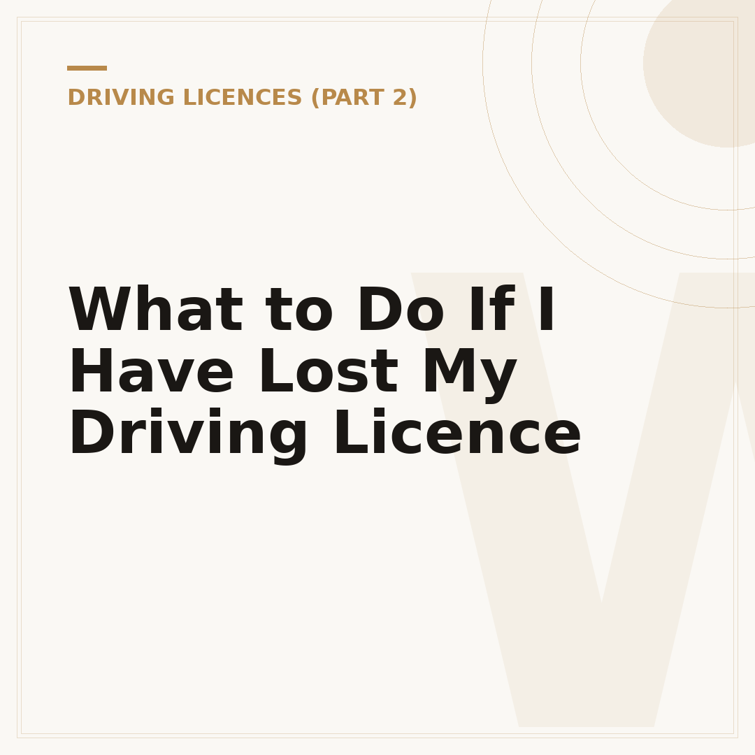 What to Do If I Have Lost My Driving Licence
