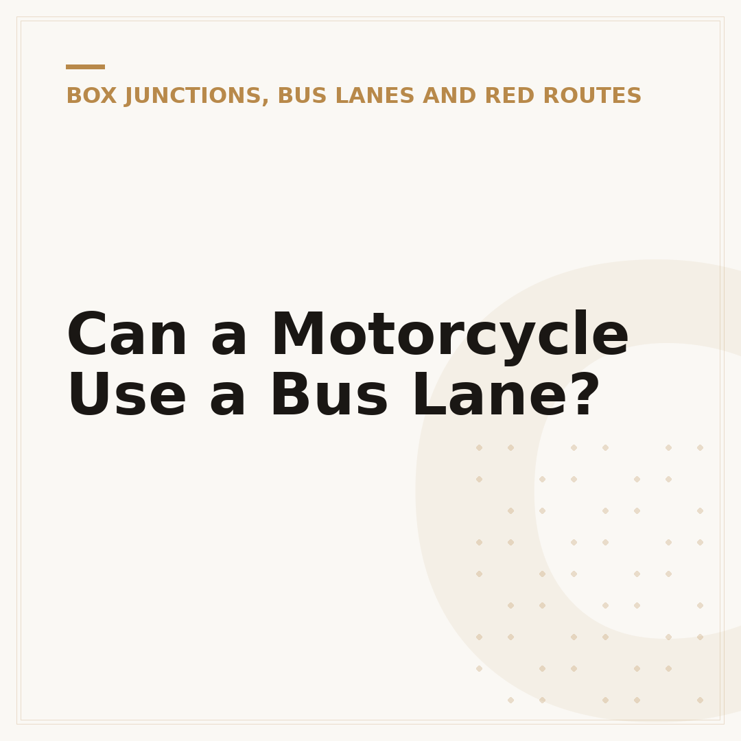 Can a Motorcycle Use a Bus Lane?