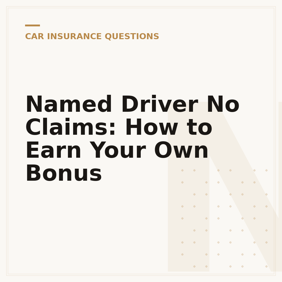 Named Driver No Claims: How to Earn Your Own Bonus