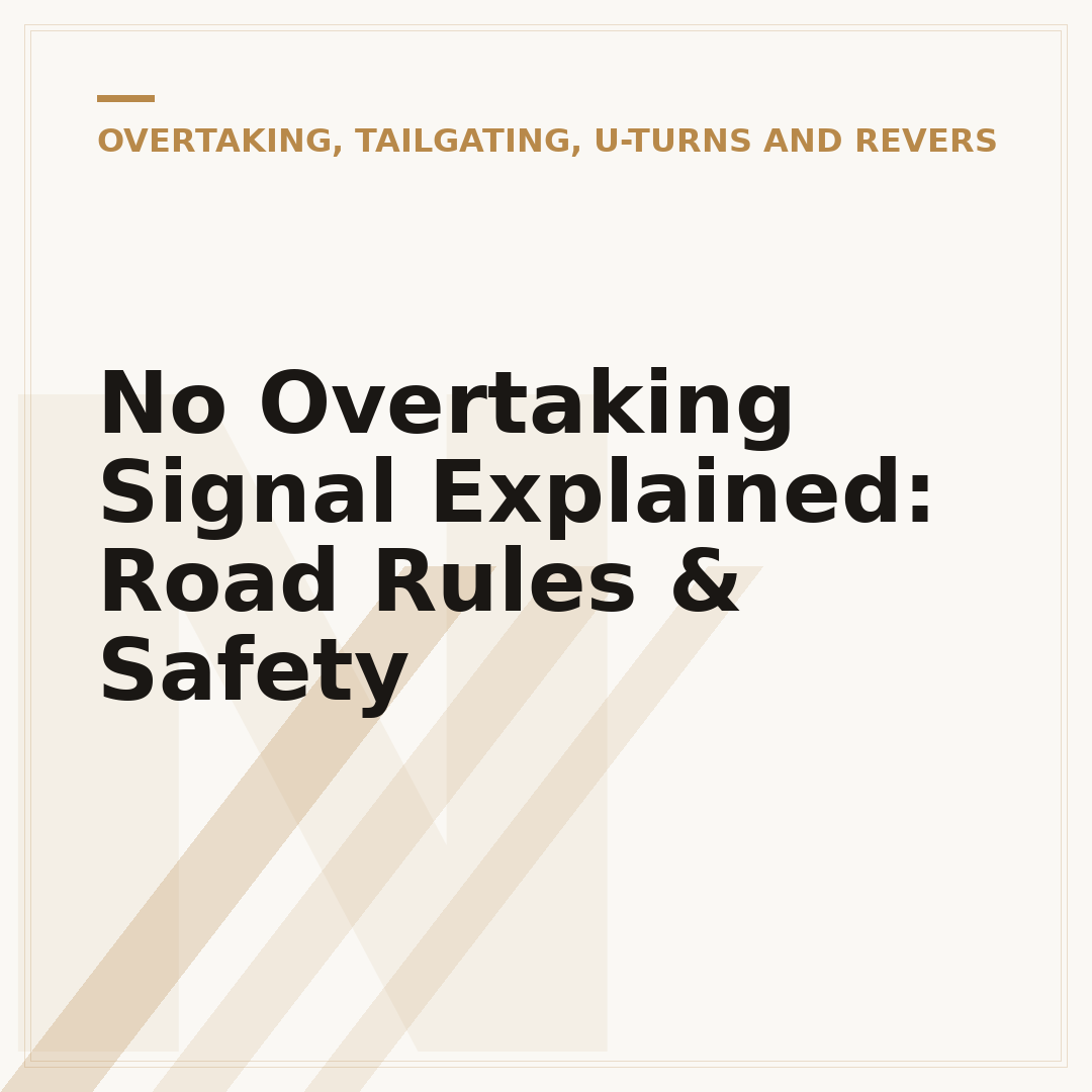 No Overtaking Signal Explained: Road Rules & Safety