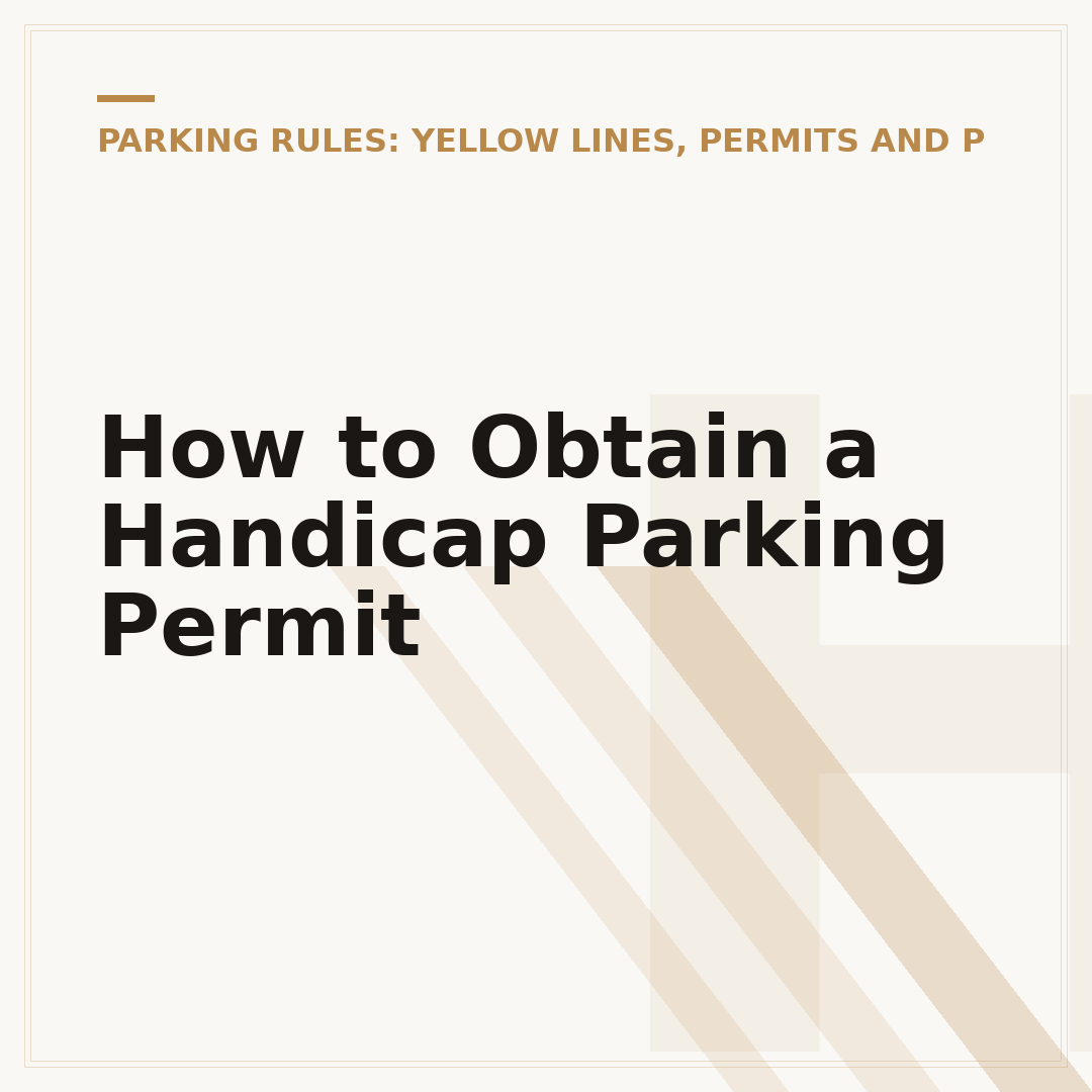 How to Obtain a Handicap Parking Permit