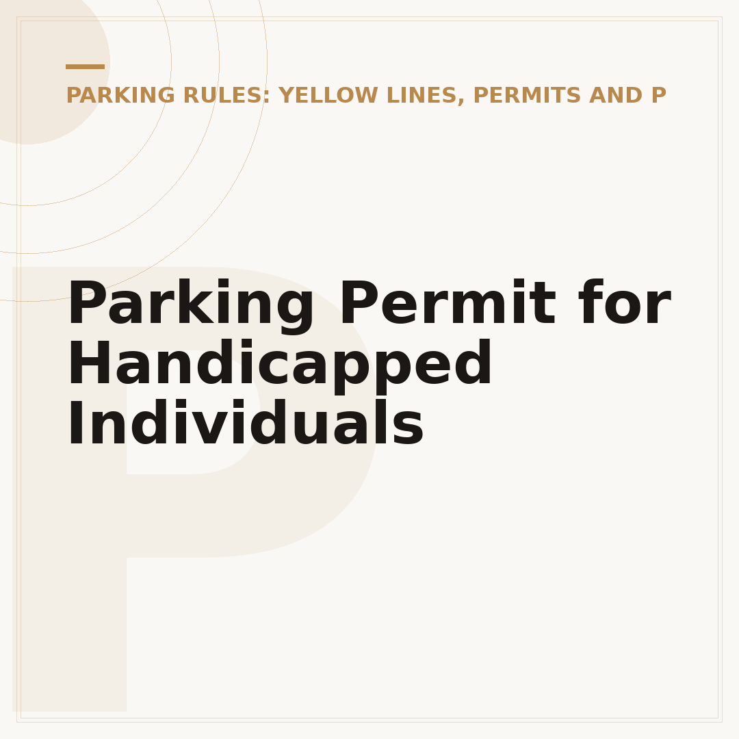 Parking Permit for Handicapped Individuals
