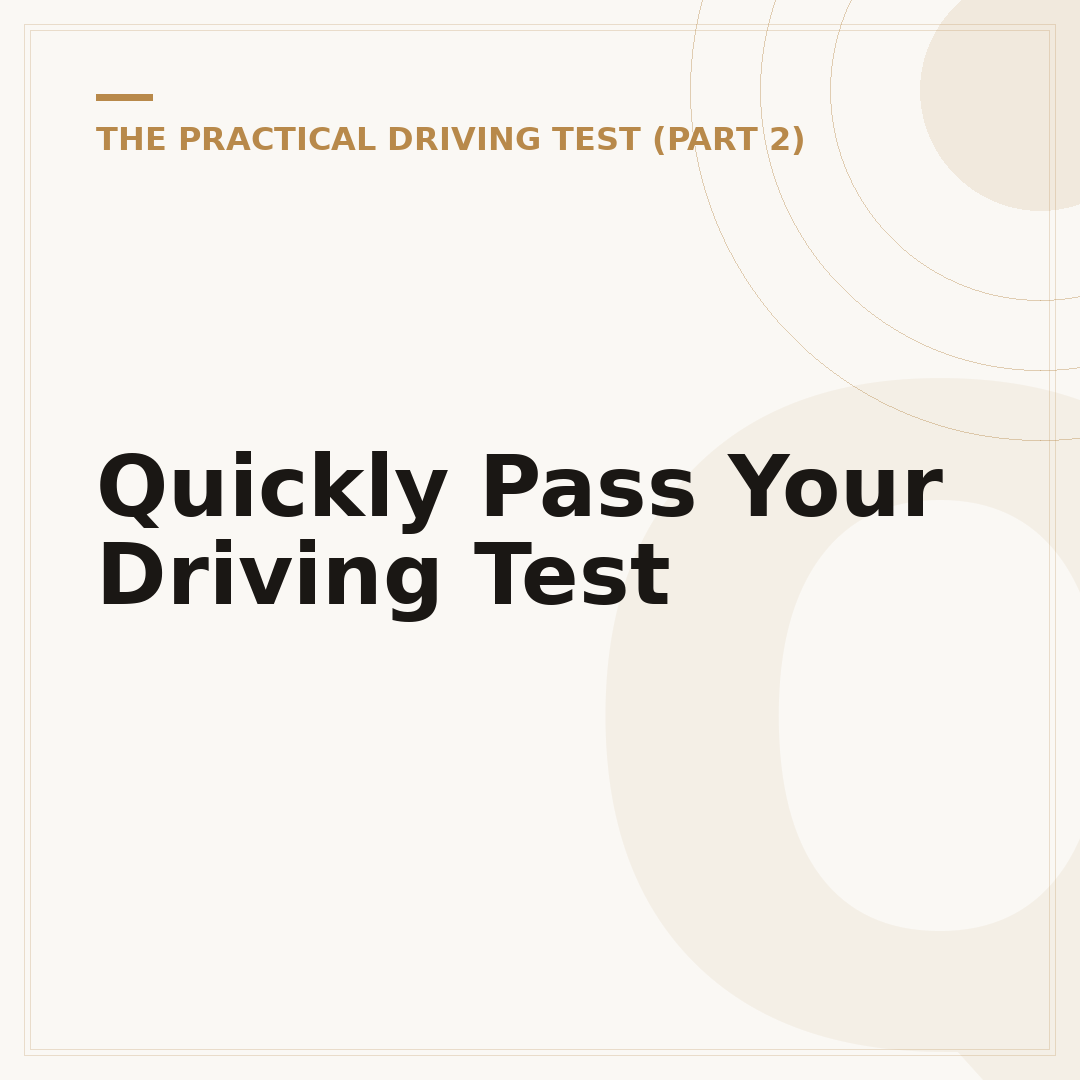 Quickly Pass Your Driving Test