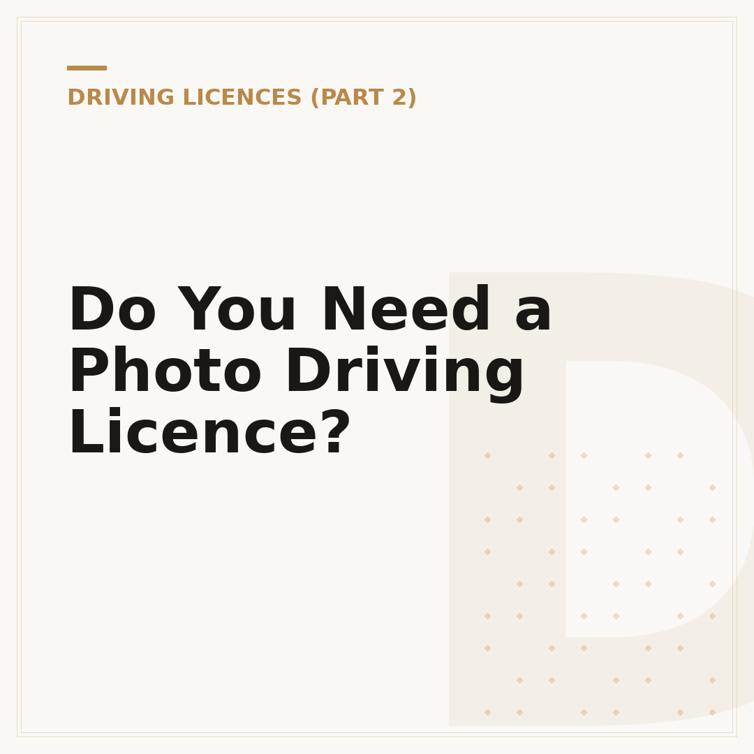 Do You Need a Photo Driving Licence?