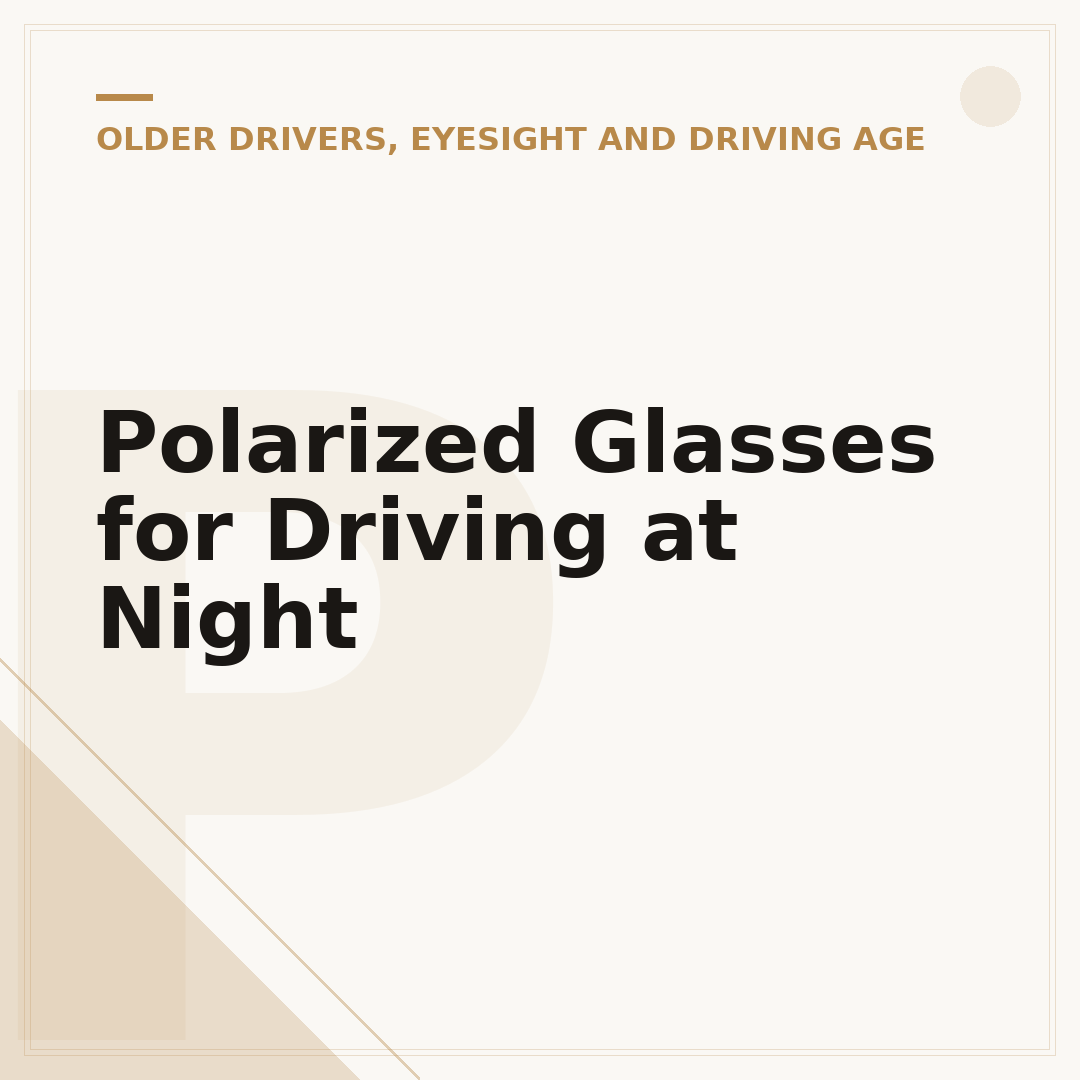 Polarized Glasses for Driving at Night