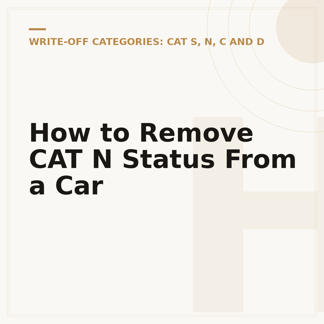 How to Remove CAT N Status From a Car