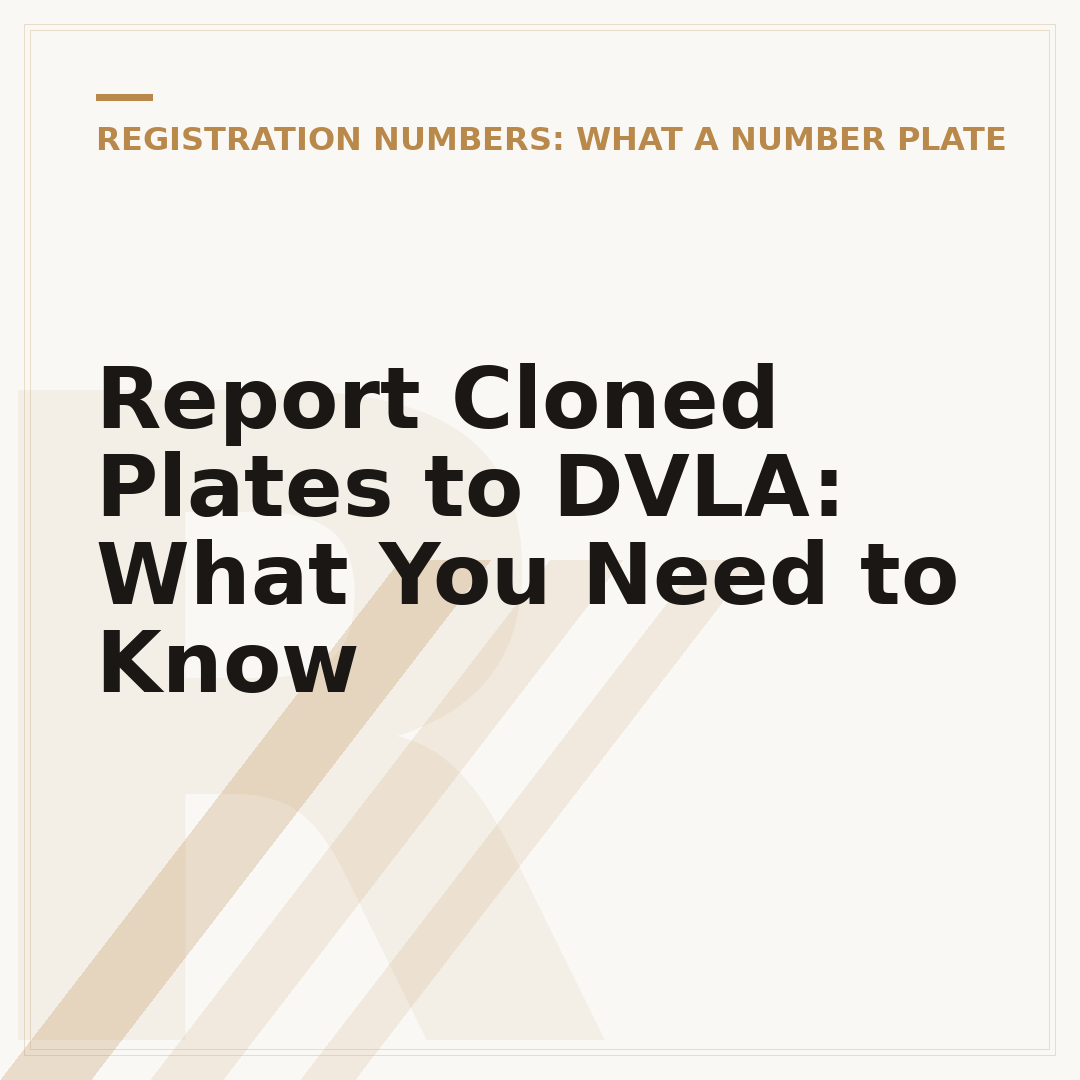 Report Cloned Plates to DVLA: What You Need to Know