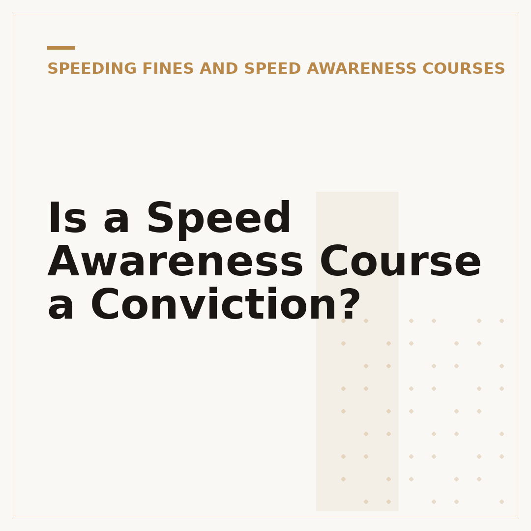 Is a Speed Awareness Course a Conviction?