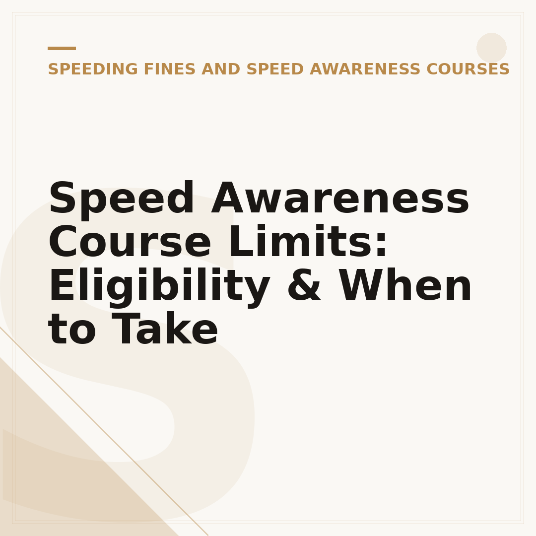 Speed Awareness Course Limits: Eligibility & When to Take