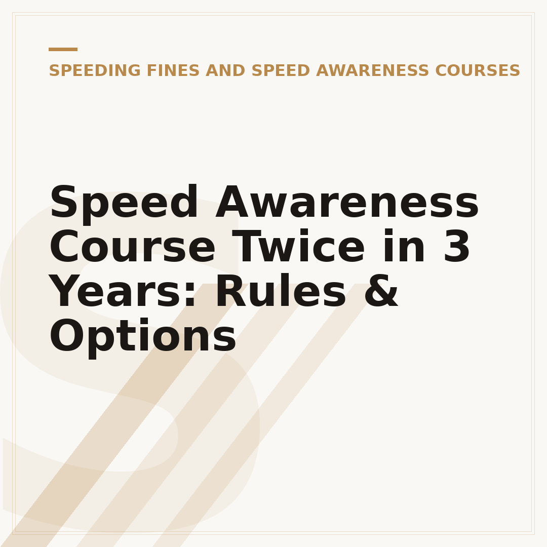 Speed Awareness Course Twice in 3 Years: Rules & Options