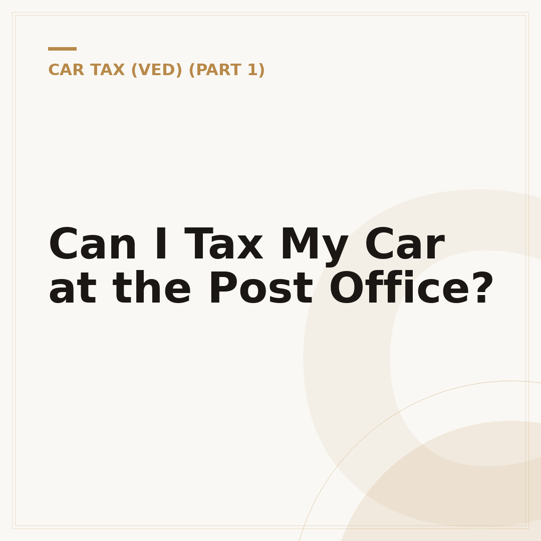 Can I Tax My Car at the Post Office?