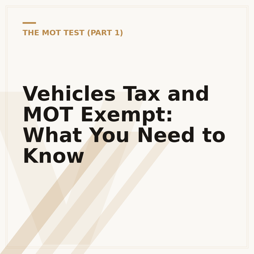 Vehicles Tax and MOT Exempt: What You Need to Know