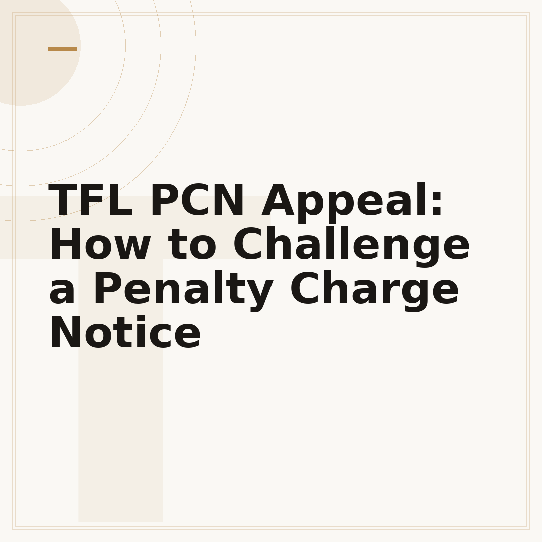 TFL PCN Appeal: How to Challenge a Penalty Charge Notice