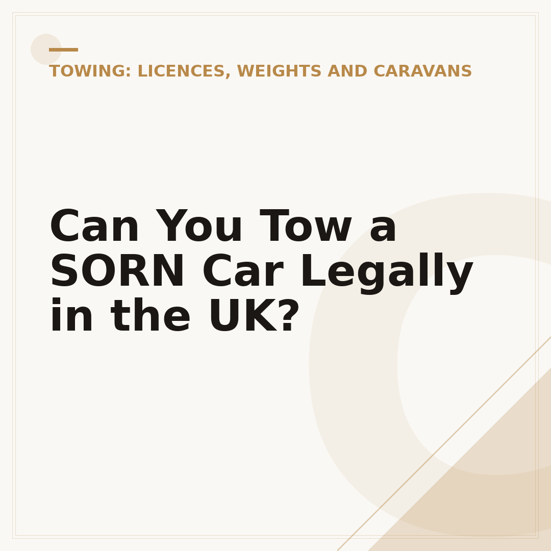 Can You Tow a SORN Car Legally in the UK?